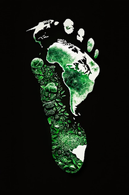 Ecologische voetafdruk als symbool van zorg voor het milieu en een groene toekomst Generatieve AI