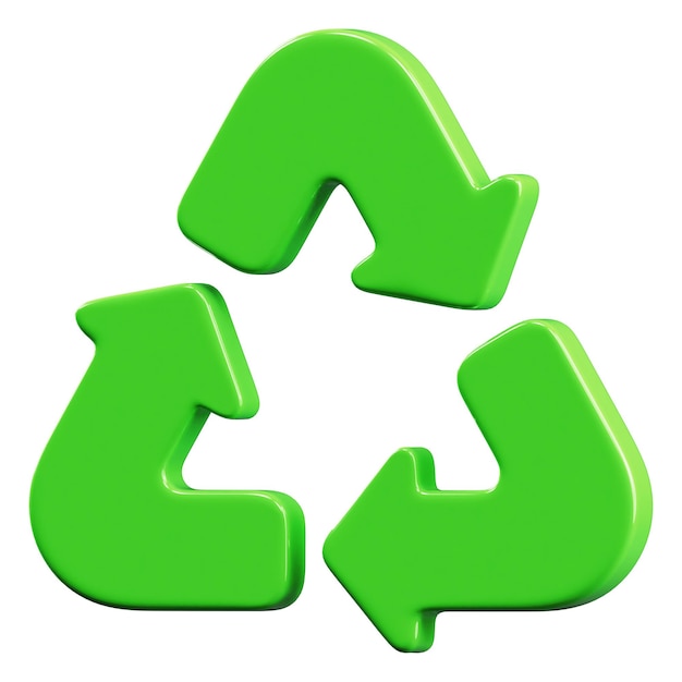 Photo ecology 3d recycle sign icon illustration