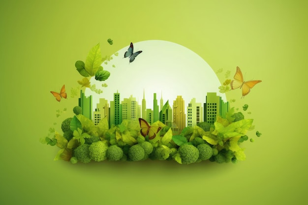 Экологический фон с пространством для текста зеленая трава чистая планета чистый воздух зеленый фон