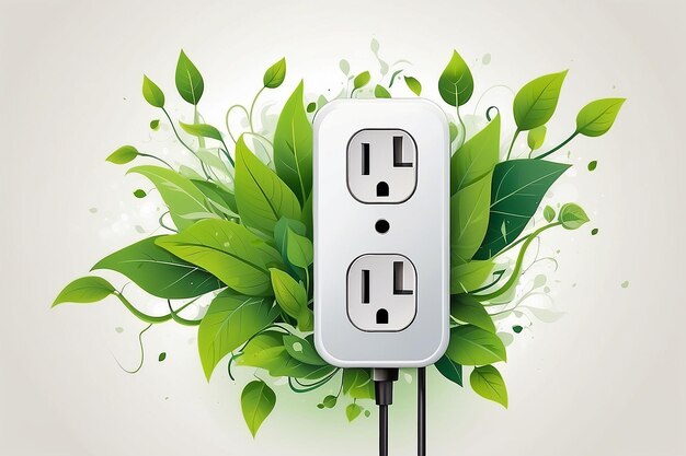 Ecology concept with electric plug vector illustration