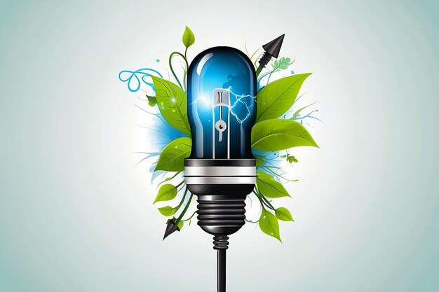 Ecology concept with electric plug vector illustration