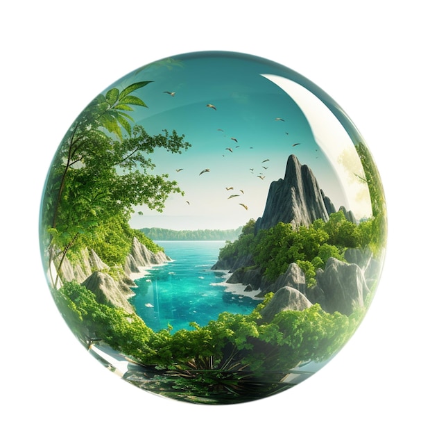 Ecology and travel scenery in the ball glass