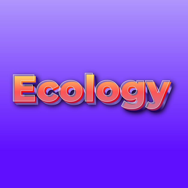 Ecologytext effect jpg gradient purple background card photo