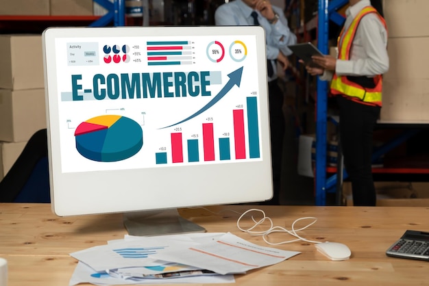 Foto il software di dati di commercio elettronico fornisce un dashboard di moda per l'analisi delle vendite alle attività di vendita al dettaglio online