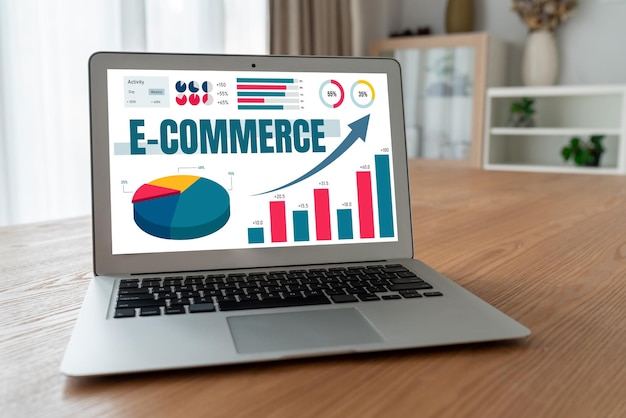 Foto il software di dati di e-commerce fornisce un dashboard di moda per l'analisi delle vendite