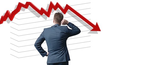 Econimical crisis concept. Spread in the world, economy is down. 3d illustration