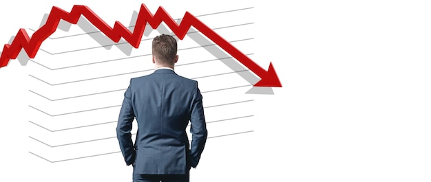 Econimical crisis concept Spread in the world economy is down 3d illustration