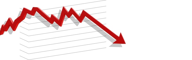 Photo econimical crisis concept spread in the world economy is down 3d illustration