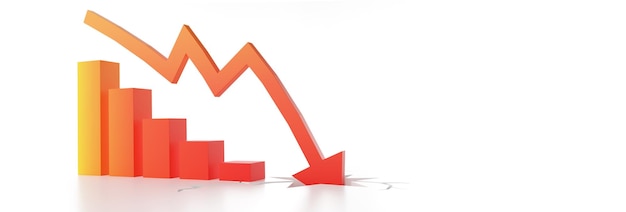 Econimical crisis concept Spread in the world economy is down 3d illustration