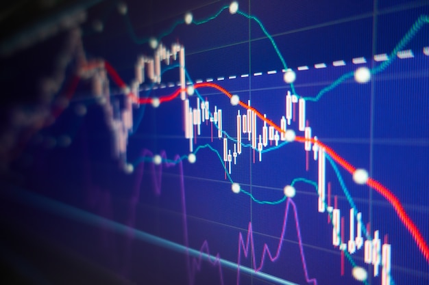 Photo economic crisis - stock market graphs and charts - financial and business background