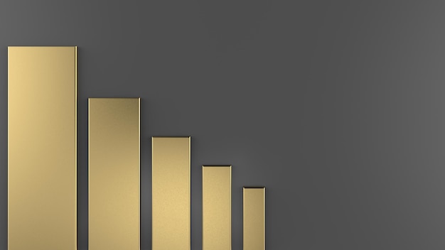Economics gold concept background 3d illustration rendering