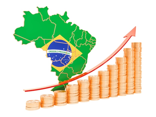 Economische groei in Brazilië concept 3D-rendering