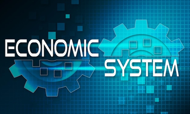 Economische systeemconcepttekst op het mechanisme van tandwielen Technische achtergrond