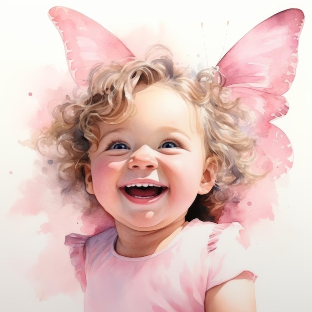 Ecstatic Child in a Butterfly Fantasy