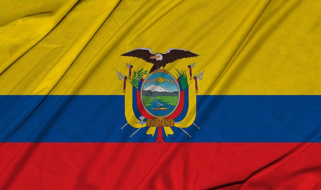 Ecuador 3d getextureerde wapperende vlag
