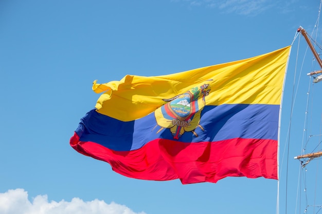 Ecuador flag outdoors in Rio de Janeiro Brazil