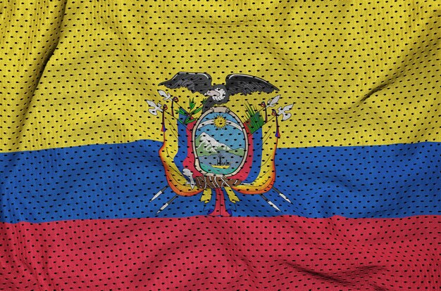 Ecuador flag printed on a polyester nylon mesh