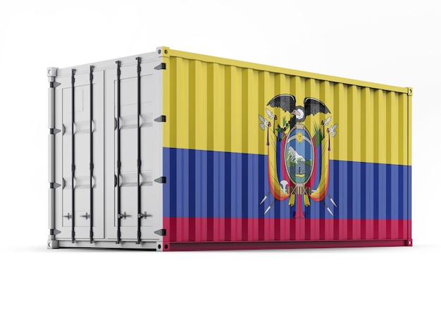 Ecuador Flag on Shipping Container