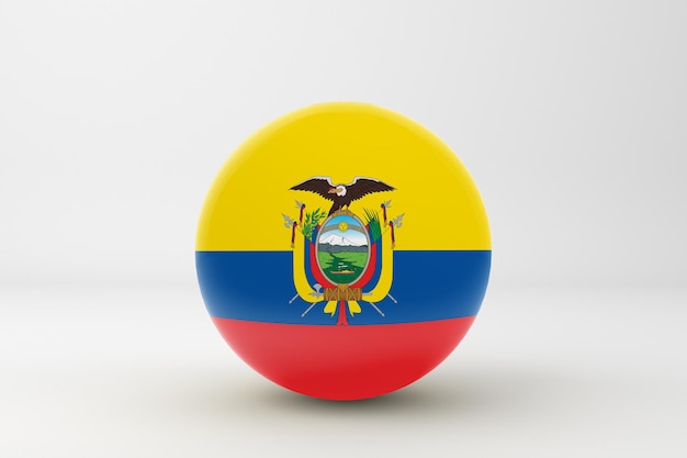 Photo ecuador flag in white background