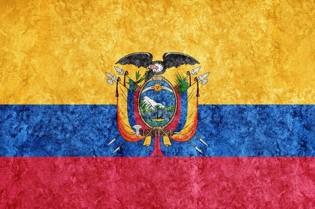 Ecuador metallic flag textured flag