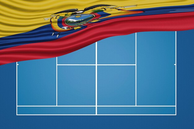 Ecuador wavy flag tennis court hard court