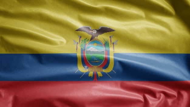 Фото Эквадорский развевающийся флаг на ветру