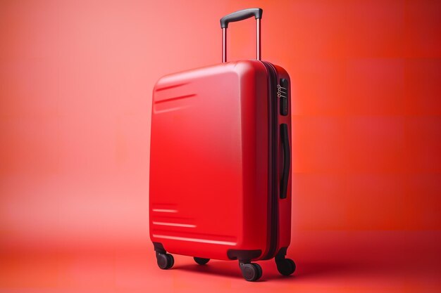 ed suitcase travel vacation concept with empty space