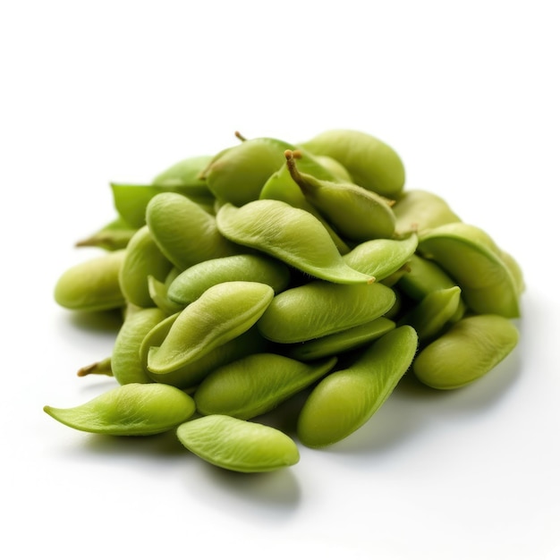 Edamame isolated on white background generative AI