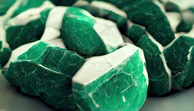Edelsteen Malachiet Groene prachtige edelsteen De textuur van de steen malachiet 3D illustratie
