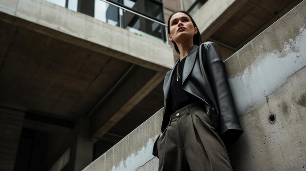 Edgy elegance these leather culottes paired with a sharp blazer and chunky block heels create the