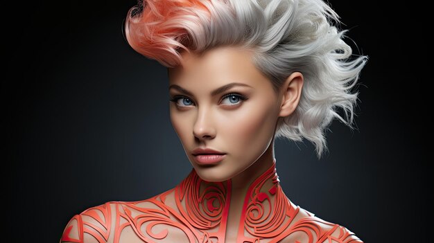 Photo edgy and futuristic hairstyles repeating pattern