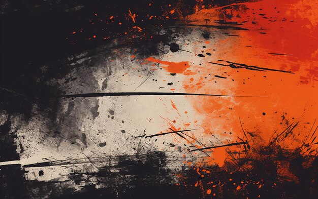 Edgy grunge brush stroke with black border abstract