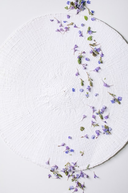 Edible flowers on plate