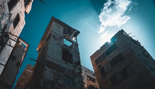 Edificios en ruinas despues de una catstrofe Ruinas de una que fue una gran ciudad