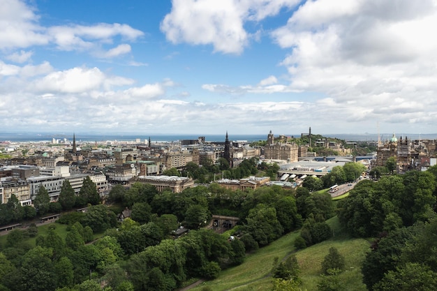 EDINBURGH SCOTLAND JUN12 2017 Landscape of Edinburgh city on the top view of Edinburgh castle