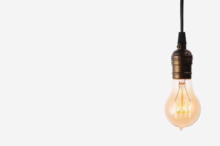 Photo edison light bulb on white