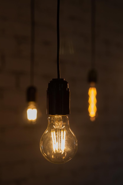 Edison vintage lamp on a dark background