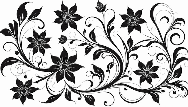 Editable Abstract Floral Vector Ornaments