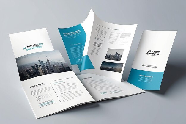 Editable Brochure Mockup Present Your Content with Blank White Spaces