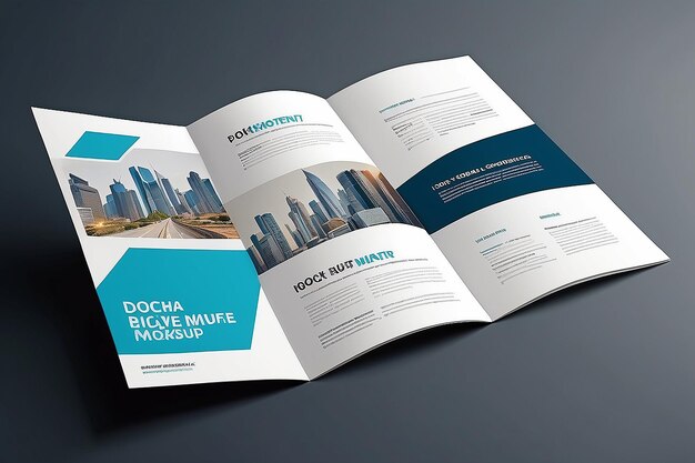 Photo editable brochure mockup present your content with blank white spaces