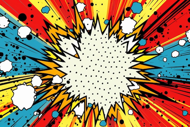 Photo editable comic book cover with abstract explosion background