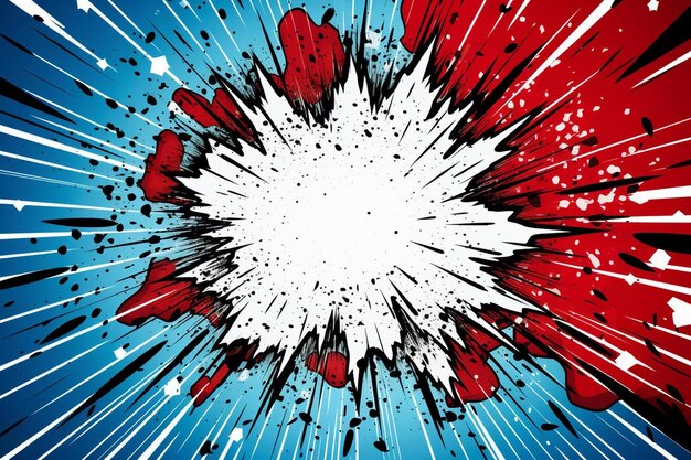 Editable comic book cover with abstract explosion background