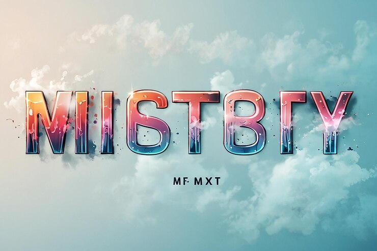 Photo editable misty text effect
