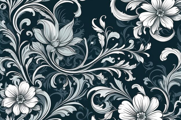 Photo editable modern vector floral ornament with space for your text