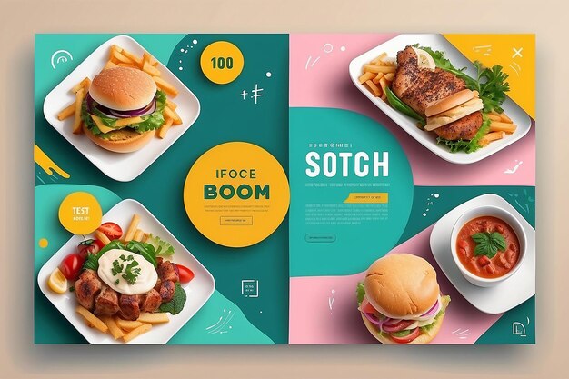 Editable square banner template design for food post Suitable for Social Media Post restaurant and culinary digital Promotion