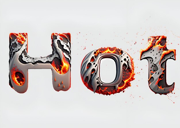 Photo editable text effect hot word