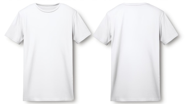 Photo editable tshirt template for men blank white shirt on invisible mannequin for design mockups