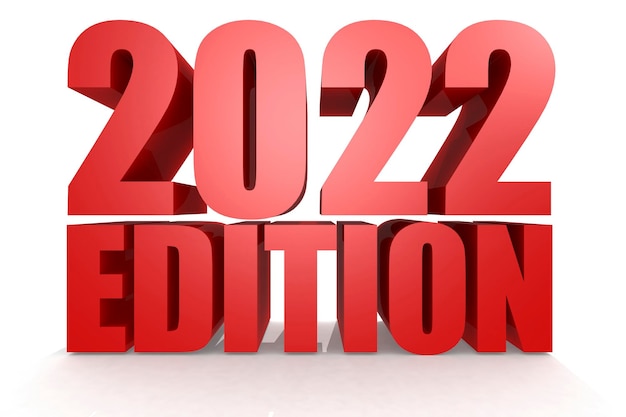 Edition 2022 word with isolated background