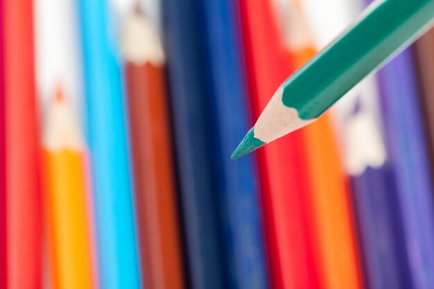 Education or back to school Concept. Close up macro shot of color pencil