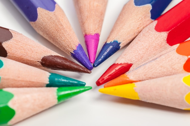 Education or back to school Concept. Close up macro shot of color pencil